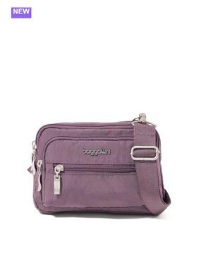 Triple Zip Small Crossbody Bag Lightweight Water Resistant Convertible Belt Bag